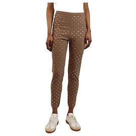 Alexander Wang Brown crystal-embellished jersey leggings - size S Brown