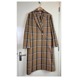 Stella Mc Cartney-Stella McCartney Checked Wool Coat-Beige