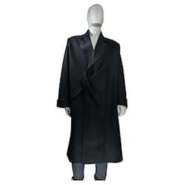 Autre Marque Bianca Saunders Runway Wool Black Coat Black
