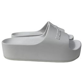 Sandali Chunky a Piattaforma Balenciaga in Gomma Bianca Bianco