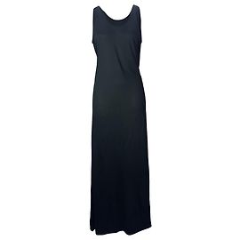 Vestido maxi de alça com decote redondo em viscose preta da The Row Preto