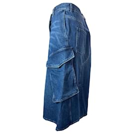 JW Anderson-JW Anderson Asymmetric Midi Cargo Skirt in Blue Cotton Denim-Blue