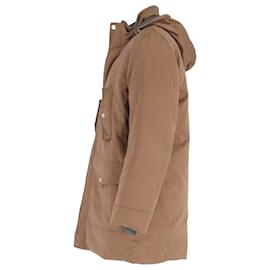 Brunello Cucinelli-Brunello Cucinelli Hooded Jacket in Brown Cotton-Brown
