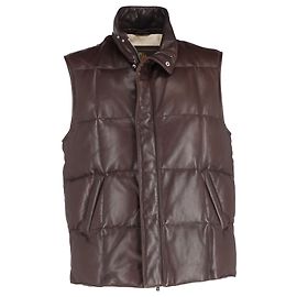 Loro Piana gesteppte Weste aus braunem Leder Braun