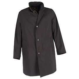 Loro Piana Cashmere Lined Suede Trimmed Coat in Black Polyester Black