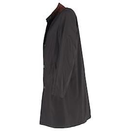 Loro Piana-Loro Piana Cashmere Lined Suede Trimmed Coat in Black Polyester-Black