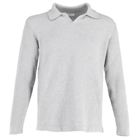 Autre Marque-Mr P. Ribbed Boiled Polo Shirt in Grey Wool-Grey
