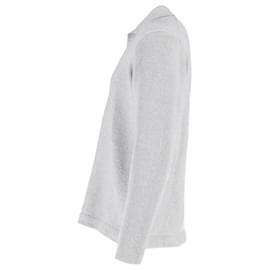 Autre Marque-Mr P. Ribbed Boiled Polo Shirt in Grey Wool-Grey
