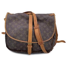 Louis Vuitton-Vintage Monogram Canvas Saumur 35 Crossbody Bag-Brown