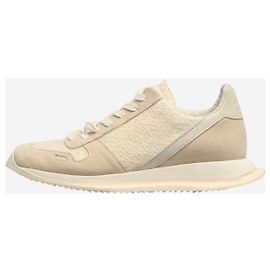 Rick Owens Cremefarbene Textilsneaker - Größe EU 39 (UK 6) Schwarz