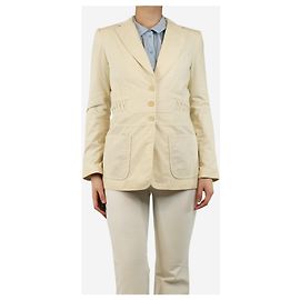 See by Chloé Cream corduroy buttoned jacket - size UK 14 Cream