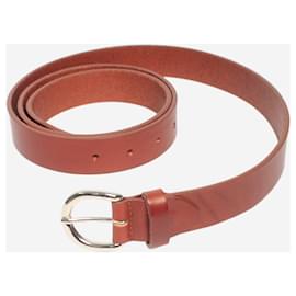 Autre Marque-Brown leather belt-Brown