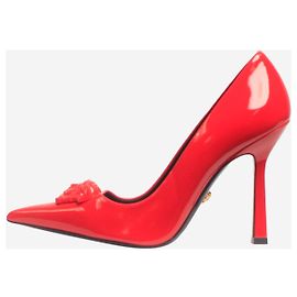 Versace Rote Lackleder Medusa-Pumps - Größe EU 41 Rot