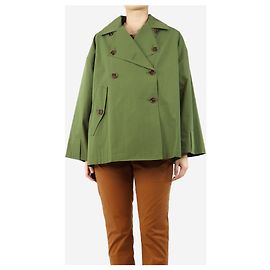 Attic and Barn Khaki-grüne, doppelt-knöpfte Trenchjacke - Größe UK 10 Grün