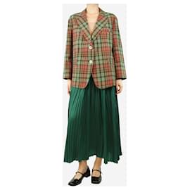 Ulla Johnson-Teal pleated satin maxi skirt - size UK 8-Green