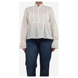 Zadig & Voltaire Haut à volants peplum blanc Tricia - taille L Blanc