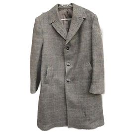 Autre Marque Abrigo Schmitt-Aubert de lana Príncipe de Gales Gris Gris