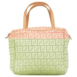 Fendi-Fendi Pink Mini Zucchino Canvas Handbag-Beige,Other
