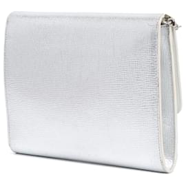 Dior-Dior Silver Goatskin Diorever Wallet on Chain-Silvery
