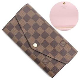 Louis Vuitton-Louis Vuitton Long Wallet Portefeuille Sarah-Brown,Pink,Damier ebene