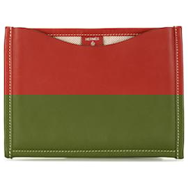 Hermès-Hermès Red Petit H Swift Flaneur Forever Passport Case-Red