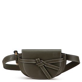 LOEWE Green Mini Leather Gate Belt Bag Green Olive green