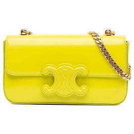 Céline Borsa a spalla con catena Triomphe in pelle di vitello gialla Celine Altro Giallo