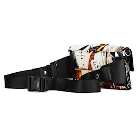 Fendi-Fendi White Nylon Karl Kollage Convertible Belt Baguette-White