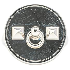Hermès-Hermès Silver Palladium Plated Collier de Chien Scarf Ring-Silvery