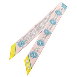 Hermès-Hermès Pink Lift Profile Silk Twilly Scarf-Pink