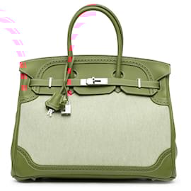 Hermès-Hermès Orange Swift And Ghillies Birkin Retourne 35-Orange