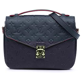 Louis Vuitton-Louis Vuitton Blue Monogram Empreinte Pochette Metis-Blue,Navy blue