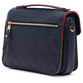 Louis Vuitton-Louis Vuitton Blue Monogram Empreinte Pochette Metis-Blue,Navy blue