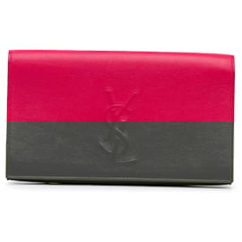 Yves Saint Laurent-Yves Saint Laurent Pink Leather Belle De Jour Clutch-Pink