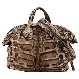 Bolsa Nightingale em couro marrom com estampa de leopardo da Givenchy Marrom