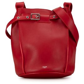 Céline Borsa a secchiello incrociata in pelle rossa Celine Rosso