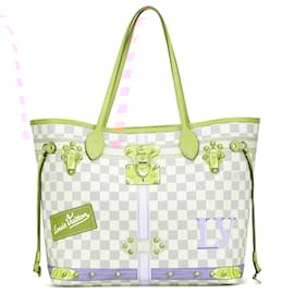 Louis Vuitton-Louis Vuitton White Damier Azur Summer Trunks Neverfull MM-White