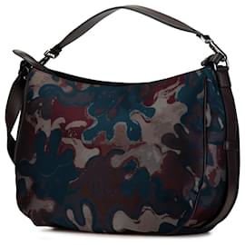 Dior-Dior Brown Peter Doig Denim Camouflage Soft Saddle Bag-Brown