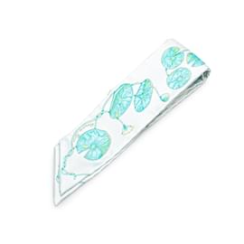 Hermès-Hermès Blue Un Jardin Sur Le Nil Silk Twilly Scarf-Blue,Light blue