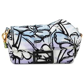 Fendi-Fendi Bleu Joshua Vides Mini Nylon Convertible Baguette Crossbody-Bleu,Bleu clair