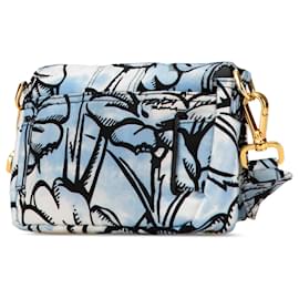 Fendi-Fendi Bleu Joshua Vides Mini Nylon Convertible Baguette Crossbody-Bleu,Bleu clair