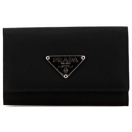 Prada Black Tessuto Key Holder Black