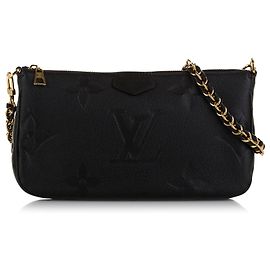 Pochette Felicie en cuir Monogram Empreinte bicolore noir de Louis Vuitton Noir