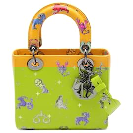 Dior-Dior Yellow Small Calfskin Pixel Zodiac Lady Dior-Yellow