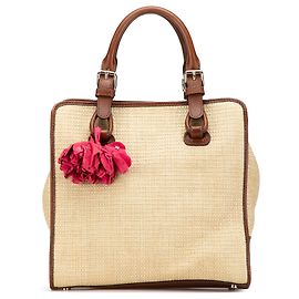 Céline Celine Strohhandtasche Beige Beige