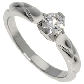 Chanel-CHANEL Matelasse Diamond Ring in Platinum-Other
