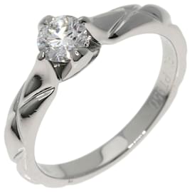 Chanel-CHANEL Matelasse Diamond Ring in Platinum-Other
