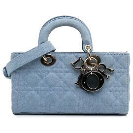 Dior Blue Medium Denim Cannage Lady D Joy Blue Other