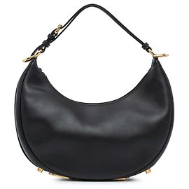 Fendi Preto Médio Hobo de Couro Fendigraphy Preto