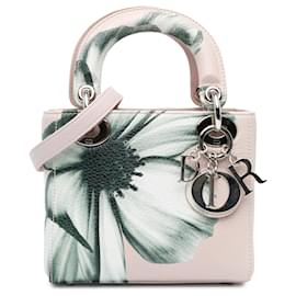Dior-Dior Pink Mini Deerskin Flower Printed Lady Dior-Pink